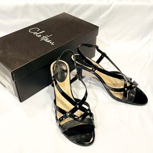 Cole Haan Black Patent Sandals, size 9.5